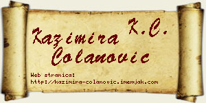 Kazimira Čolanović vizit kartica